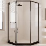 Semi-Frameless Hardened Glass Hinged Neo-angle Shower Enclosure Shower Door - 43"L x 35"W x 79"H Custom Product: Extra 7 Business Day Producing Time