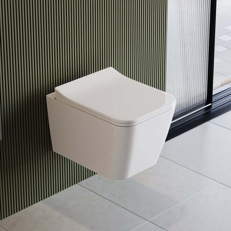 Wall Hung Toilet with In-Wall Tank and Carrier System Elongated 1.1/1.6 GPF Dual Flush in White