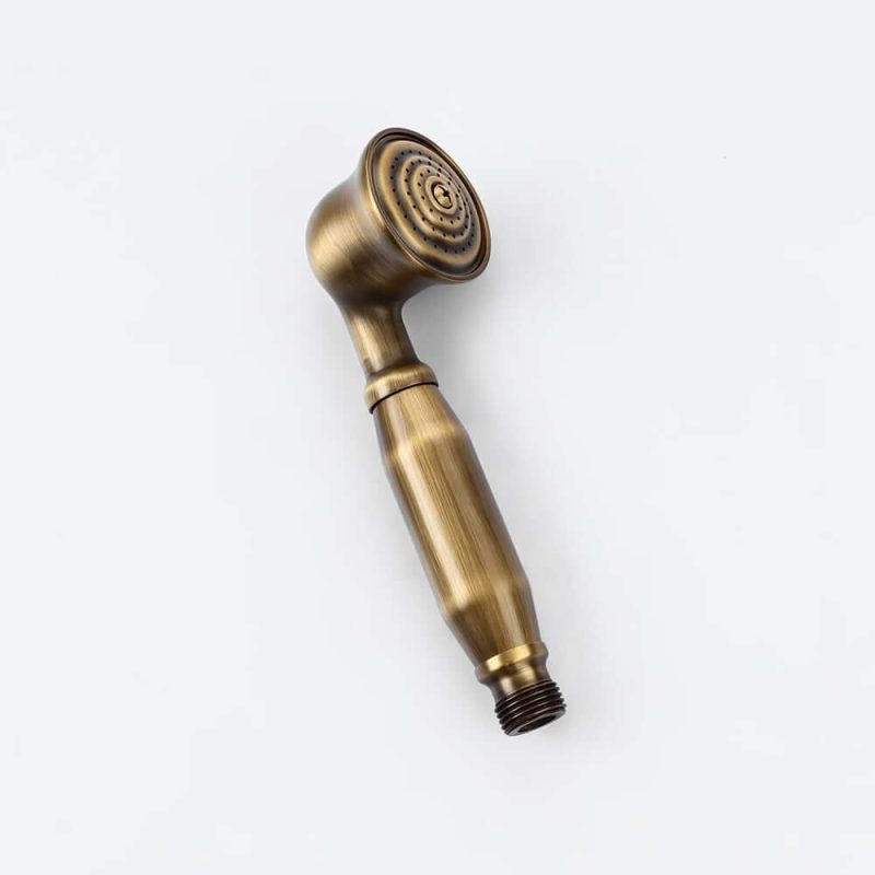 Classic Exposed Antique Brass Two Handle Round Rainshower Shower Fixture Solid Brass
