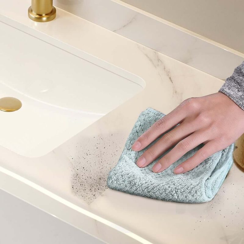 Bathroom Vanity Set 39.3" Modern Floating Stone Bathroom Vanity Walnut with Sink