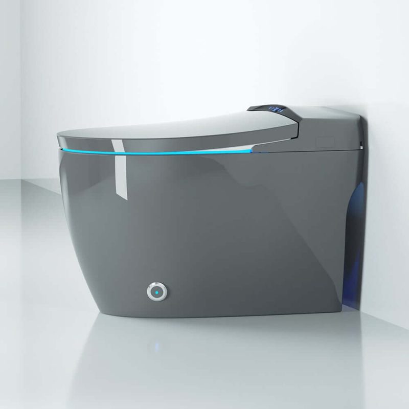 Automatic Smart Bidet Toilet with Multi-Function Gray 1.28 GPF