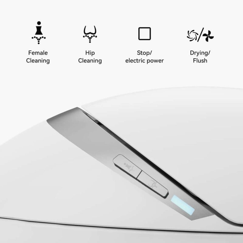 Egg-Shape Automatic Smart Bidet Toilet with Built-in Tank and Foam Shield