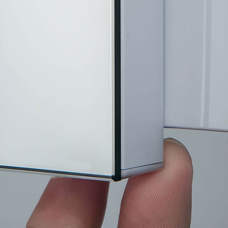 Stainless Steel Rectangular White Medicine Cabinet with 5 Shelves, USB Outlet, Soft Close Door Hinge, and Illumination Light, 28"L x 5"W x 31"H