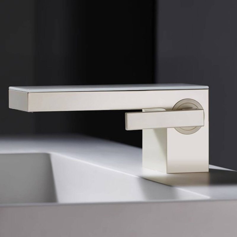 Modish White Vessel Sink Faucets, Scratch Resistant, Valve, Standard ( 3"-8") Low Arc, Short ( under 5" ), Digital Display Included