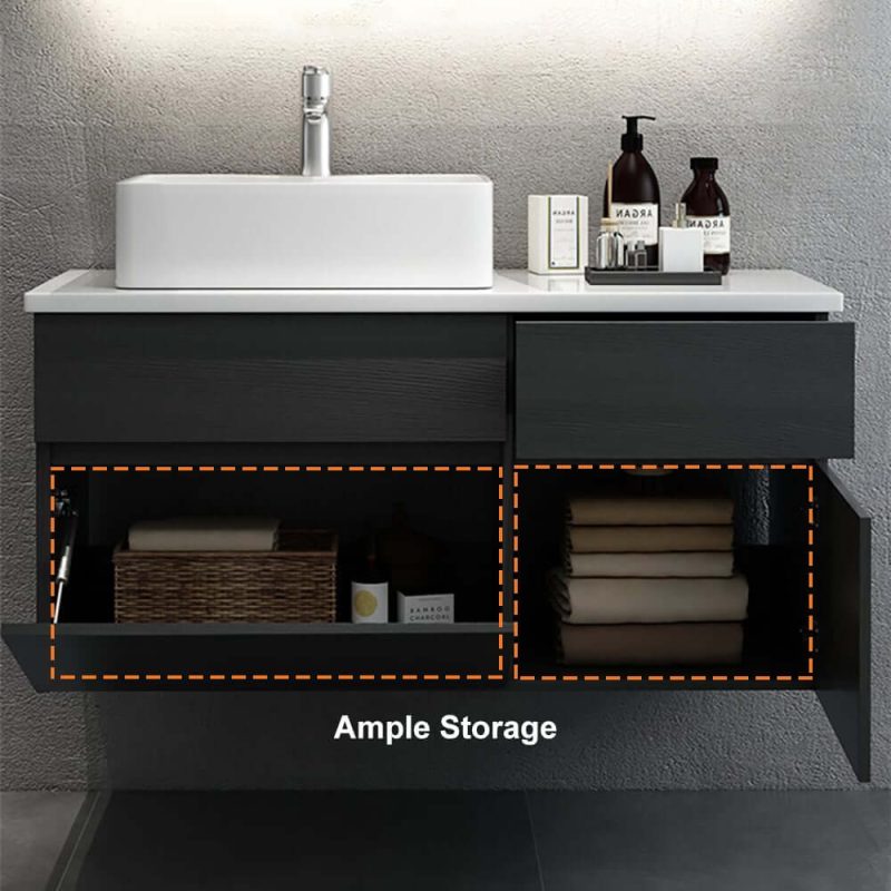 Bathroom Vanity Set 31.5" Modern Floating Faux Marble Bathroom Vanity with Sink