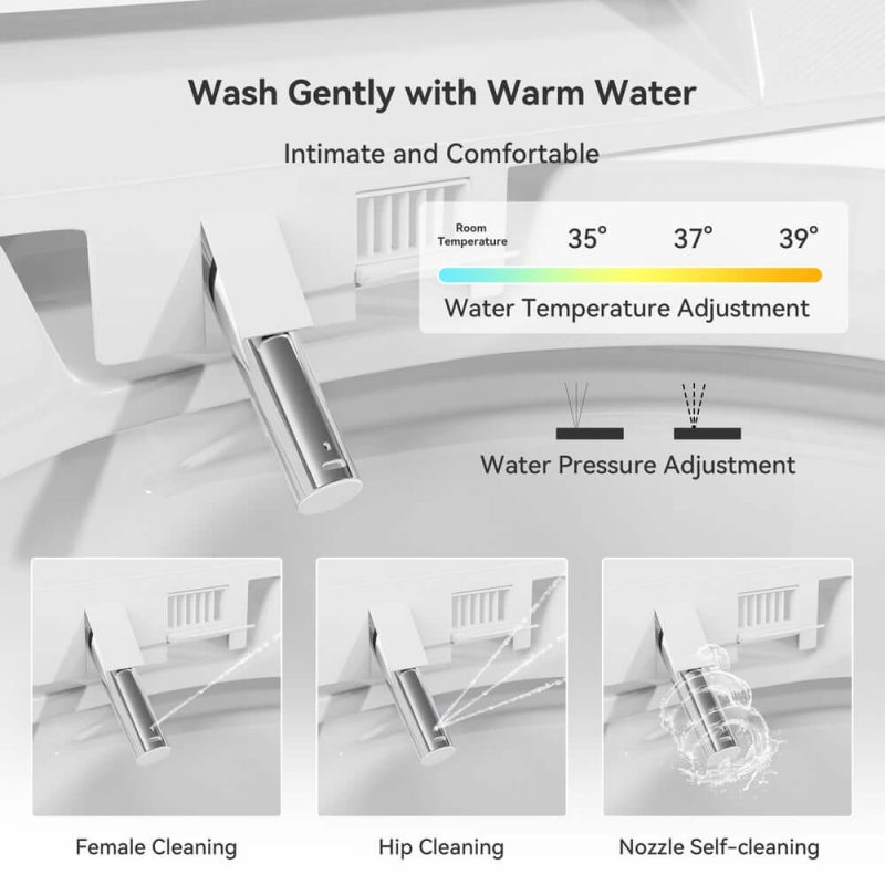 Automatic Smart Bidet Toilet with Aromatherapy Function White 1.28 GPF