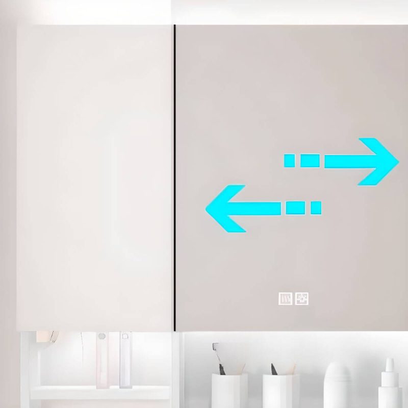 Stainless Steel Rectangular White Medicine Cabinet with 8 Shelves, USB Outlet, Soft Close Door Hinge, and Illumination Light, Intelligent Medicine Cabinet, 51"L x 5"W x 35"H