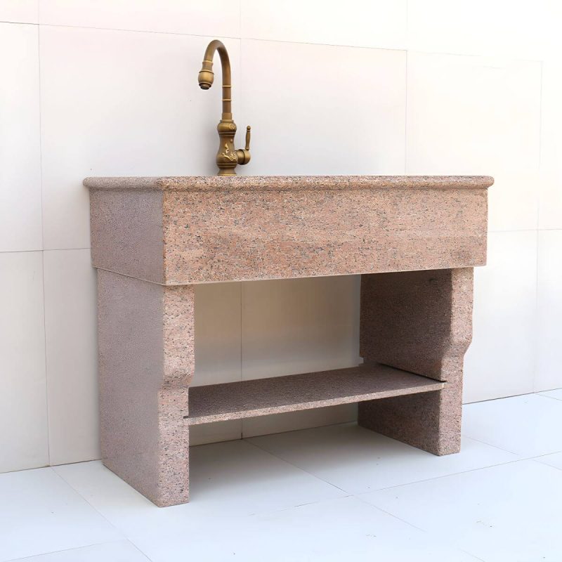 Rectangular Console Sink Stone Shelving Included Pop-Up Drain Freestanding - 31"L x 20"W x 32"H Washboard Not Included
