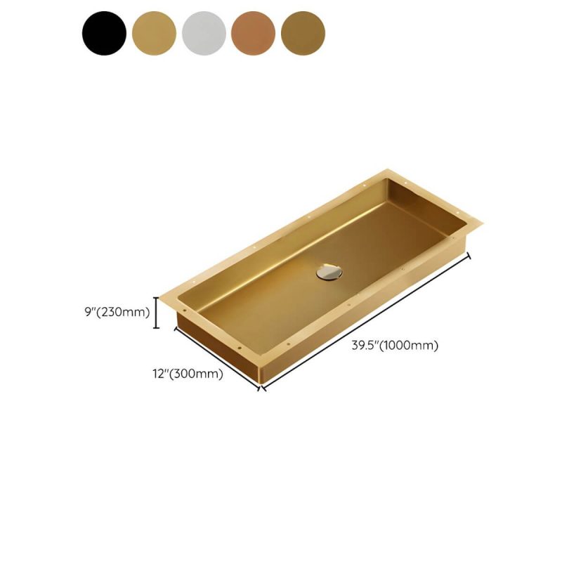 Dimension of Modern Style Bathroom Sink Rectangular Metal Bathroom Sink with Faucet - Stainless Steel Sink Unavailable