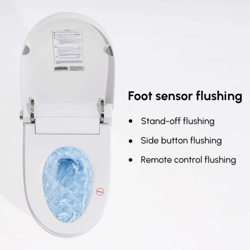 Smart Bidet Toilet with Foot Sensor Flushing 1.32 GPF