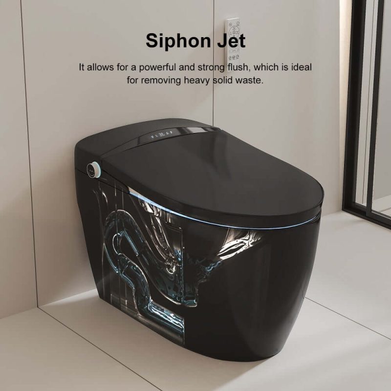 Automatic Smart Bidet Toilet with Multi-Function Gray 1.28 GPF