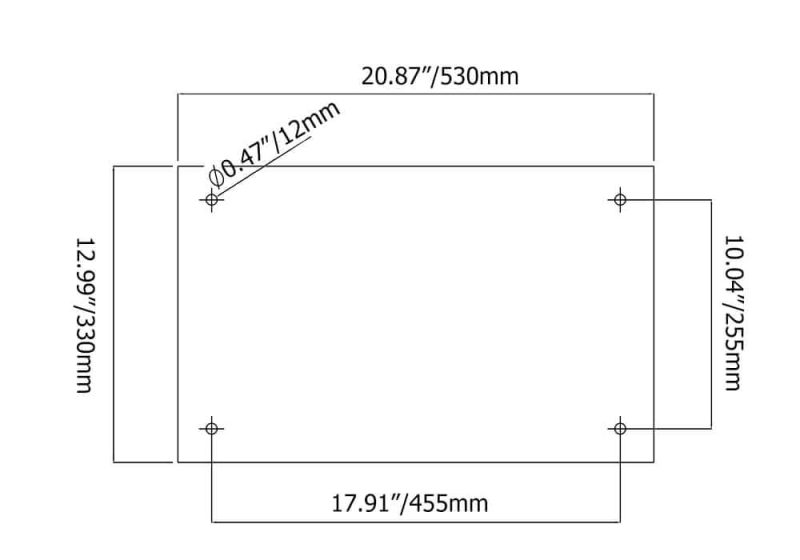Dimension of Wall-Mounted 23" Thermostatic Shower System in Black 4 Functions