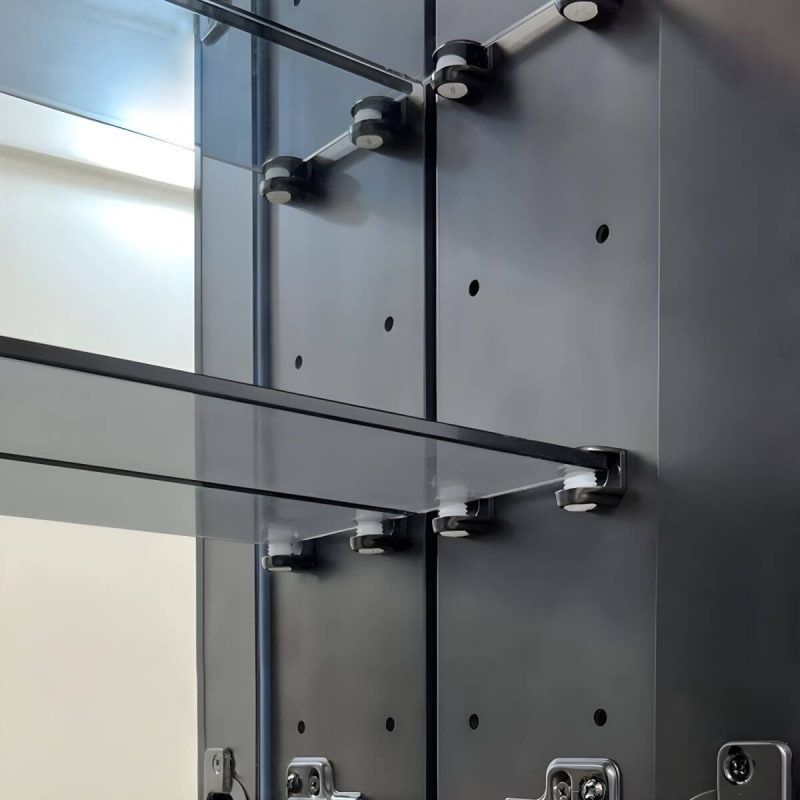 Black and White Surface Mount Frameless LED Lighting Medicine Cabinet - Black 51"L x 5"W x 31"H