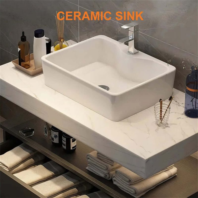 Bathroom Vanity Set 39.3" Modern Floating Bathroom Vanity White and Black with Sink