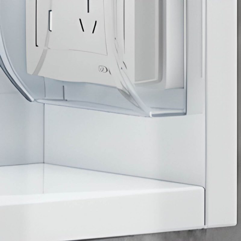 Stainless Steel Rectangular White Medicine Cabinet with 5 Shelves, USB Outlet, Soft Close Door Hinge, and Illumination Light, 39"L x 5"W x 31"H