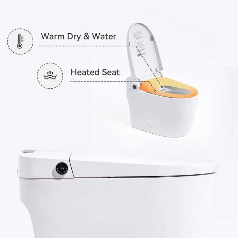 Smart Bidet Toilet with Foot Sensor Flushing 1.32 GPF