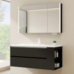 Ink Bathroom Vanity with Distortion-resistant, Chalk Faucet, Plug-in, 1 Medicine Cabinet, Shelf, and 2 Drawers, 31.5"L x 20"W x 20"H, Vanity & Faucet & Smart Medicine Cabinet