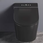 Contemporary Chalk One-Piece Toilet, Wall Hung, 16" Rough In, Siphon Jet Flush, Concealed Tank in Polymerized Material, White, Automatic Lid( Top Configuration)