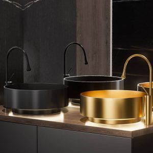 Trendy Dove Grey Stainless Steel Circular Bowl Sink with 1 Hole and Center Trapway, Unavailable