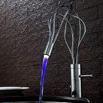 Nest LED Modern Solid Brass One Hole Bathroom Sink Faucet With Single Handle in Chrome