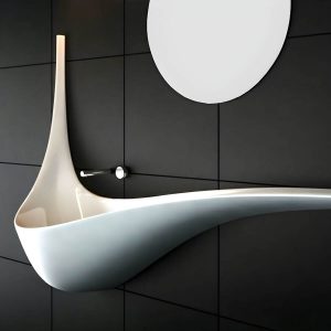 Contemporary Artificial Stone White Wall Mount Bathroom Sink(Not Including Faucet) - Bright White