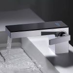 Modish White Vessel Sink Faucets, Scratch Resistant, Valve, Standard ( 3"-8") Low Arc, Short ( under 5" ), Digital Display Included