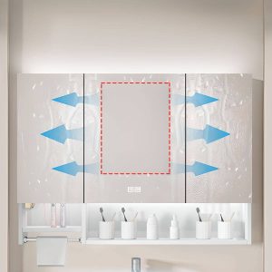 Stainless Steel Rectangular White Medicine Cabinet with 8 Shelves, USB Outlet, Soft Close Door Hinge, and Illumination Light, Intelligent Medicine Cabinet, 39"L x 5"W x 35"H