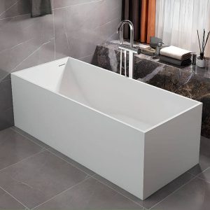 Alcove Bathtub Rectangular Casual White Back to Wall Soaking, 55"L x 28"W x 22"H