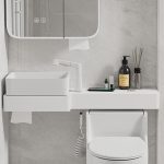 Modern Ceramic Rectangle Wall Hung Sink with Shutoff Valve, Supply Line, 1 Hole, and Center Trapway, 35"L x 12"W x 9"H
