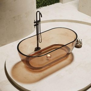 Azure Freestanding Bathtub with Roll Top Oval Casual Soaking, 51"L x 28"W x 22"H