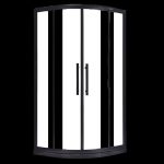 Shower Enclosure Armrest Handle 2 Handles Double Sliding Door Closing - Custom Product: Extra 7 Business Day Producing Time Silver 39.4"L x 39.4"W x 76.8"H