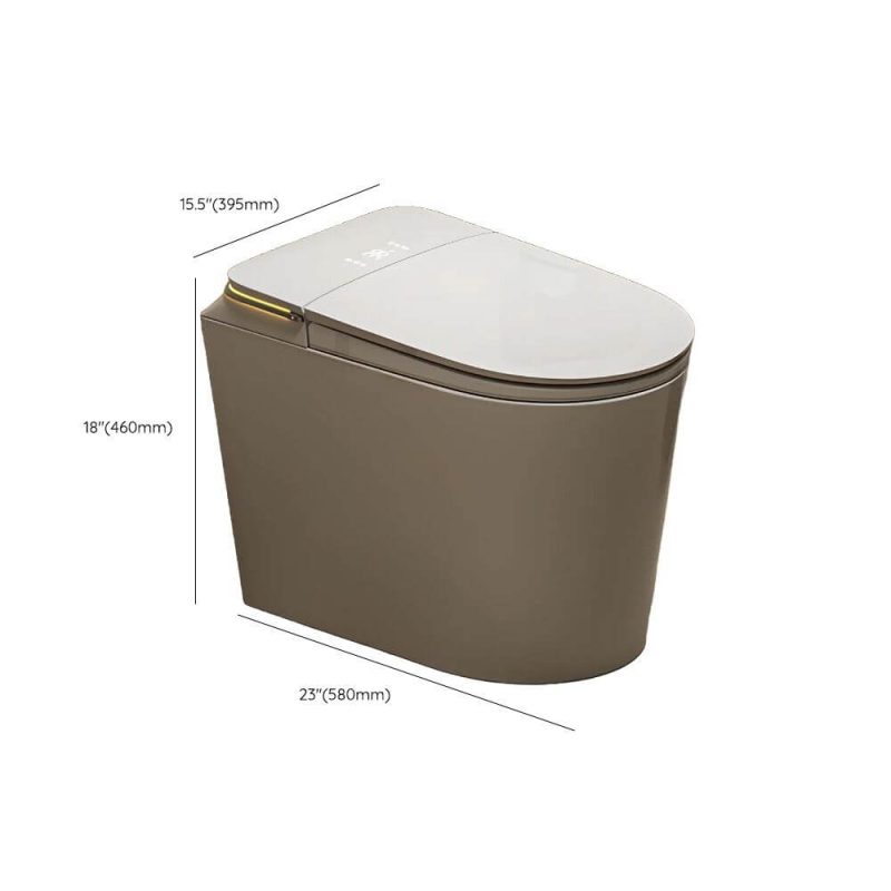 Dimension of Modern White One-Piece Toilet with Super Vortex Siphon Flush, Heated Seat, 12" Rough In, Concealed Tank, and Synthetic Seat, Manual Flip (Standard)