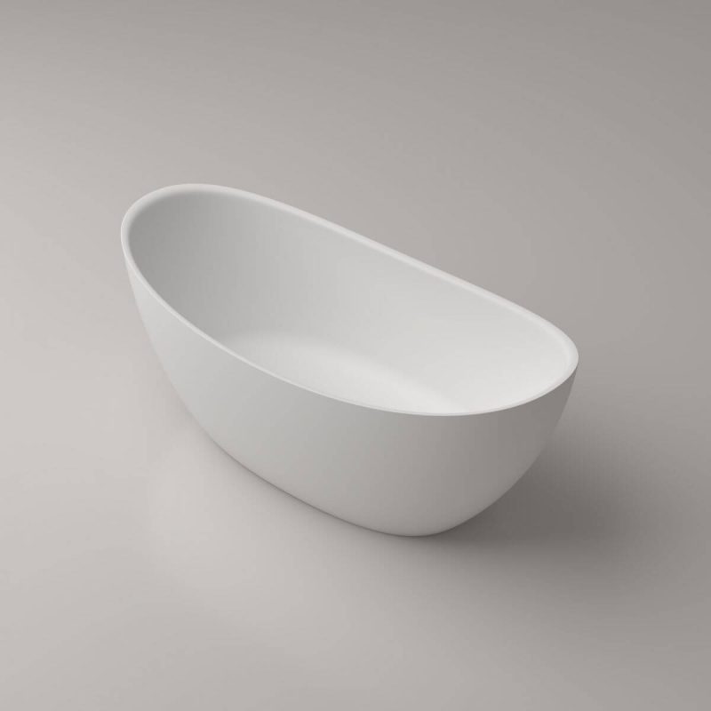 Double Slipper Oval Freestanding Bathtub in Casual Style for Soaking, Matte White