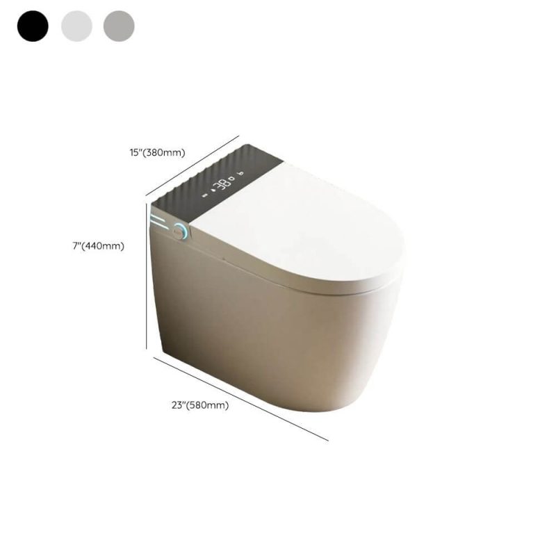 Dimension of Dove Grey One-Piece Toilet with Super Vortex Siphon Flush, Heated Seat, 12" Rough In, Concealed Tank, Polymerized Material, Elongated Bowl, Manual Flip (Standard)