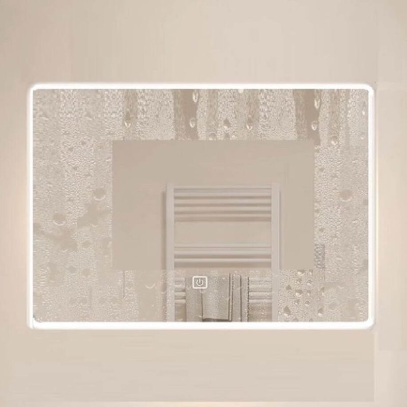 Beige Bathroom Vanity with Ink Faucet, 2 Doors, White Rectangular Ceramic Sink, and Contemporary Style, 36"L x 20"W x 20"H, Vanity & Faucet & Smart Glass Mirror Cabinet