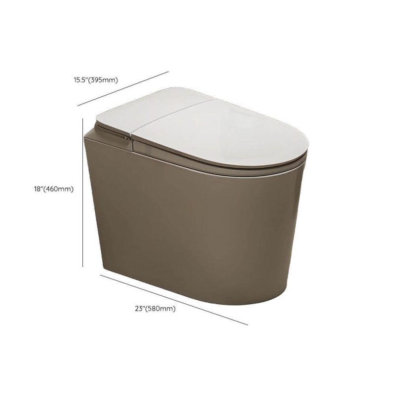 Dimension of Modern White One-Piece Toilet with Super Vortex Siphon Flush, Heated Seat, 12" Rough In, Concealed Tank, and Synthetic Seat, Manual Flip Cover (Simple)