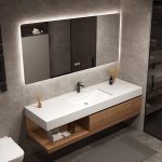 Stain Resistant Bathroom Vanity with White Sintered Stone Top, 3 Doors, Matte Black Faucet, and Rectangular Ceramic Sink, Vanity & Faucet & Smart Medicine Cabinet, 51"L x 22"W x 18"H