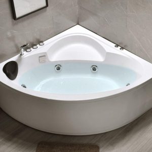 Nook Corner Bathtub with Whirlpool Bath Therapy and Body Jet, 47"L x 47"W x 22"H, Surfing