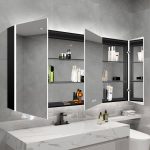 Midnight Black Modern Aluminum Rectangle Medicine Cabinet with 3 Shelves, Rust Resistant & Lighting System, 24"L x 5"W x 31"H