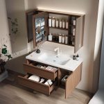 Cocoa Bathroom Vanity with Spill Proof Design, Chalk Faucet, 3 Doors, Shelf, Backsplash, and Contemporary Style, Vanity & Faucet & Mirror Cabinet, 32"L x 20"W x 20"H