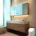 Light Brown Stone Bathroom Vanity with Cabinet Hardware, Chalk Faucet, Plug-in Feature, 2 Drawers, and 1 Medicine Cabinet, Vanity & Faucet & Smart Medicine Cabinet, 24"L x 22"W x 22"H
