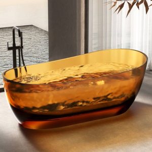 Resin Freestanding Bathtub with Single Slipper Oval Design in Casual Style for Soaking, Black-Gray, 59"L x 30"W x 25"H