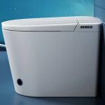 Minimalist One-Piece Toilet with Heated Seat, Concealed Tank, 16" Rough in Size, Siphon Jet Flush, Polymer Seat, Floor Mounted, Pink/ White