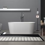 Freestanding Roll Top Oval Bathtub with Casual Style, White Color, and Soaking Bath Therapy, 67"L x 31"W x 23"H