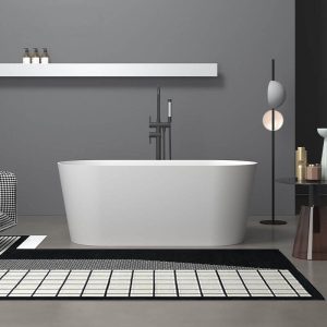 Freestanding Roll Top Oval Bathtub with Casual Style, White Color, and Soaking Bath Therapy, 67"L x 31"W x 23"H