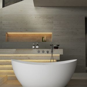 Double Slipper Oval Freestanding Bathtub in Casual Style for Soaking, Matte White