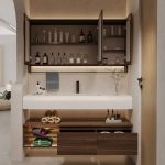 Cocoa Bathroom Vanity with 1 Drawer, Sintered Stone Sink, 2 Doors, Chalk Finish, Rectangular Shape, and Shelf, 27.6"L x 19.7"W x 5.9"H, Vanity & Faucet & Smart Medicine Cabinet