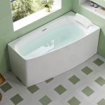 Free Form Freestanding Bathtub with 2 Handles, Compression Faucet, Casual Style, White Color, Back to Wall Design, and Plexiglass Material, Tub, 47"L x 27"W x 24"H