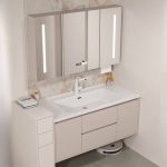 White Top Bathroom Vanity with 4 Doors, Backsplash, Rectangular Sink, Shelf, Modern Simple Style, and Drain Assembly, Vanity & Faucet & Mirror Cabinet, 39"L x 20"W x 19"H