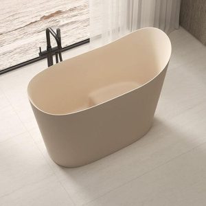Freestanding Bathtub with Single Slipper Seat, Oval Shape, and Casual Soaking Style, Matte Black